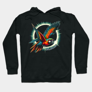 Solar Eclipse Parrot Adventure: Chic Tee with Vibrant Feathery Companions Hoodie